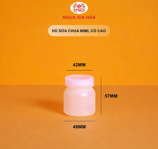 HŨ SỮA CHUA NHỰA HDPE 80ML CỔ CAO